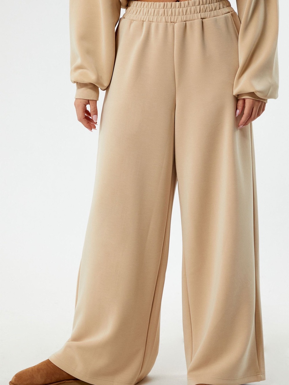 WeWoreWhat Heavy Ponte Wide Leg Pull On Pants Women’s Size XS Beige Modal NEW